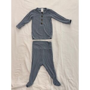 Lou Lou & Company Newborn Two-Piece Set - Solid Blue